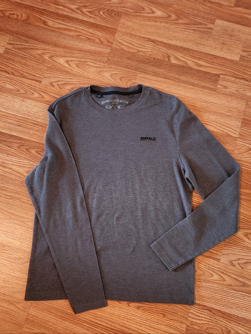 Buffalo David Bitton Long Sleeve Crewneck Shirt - Charcoal Grey